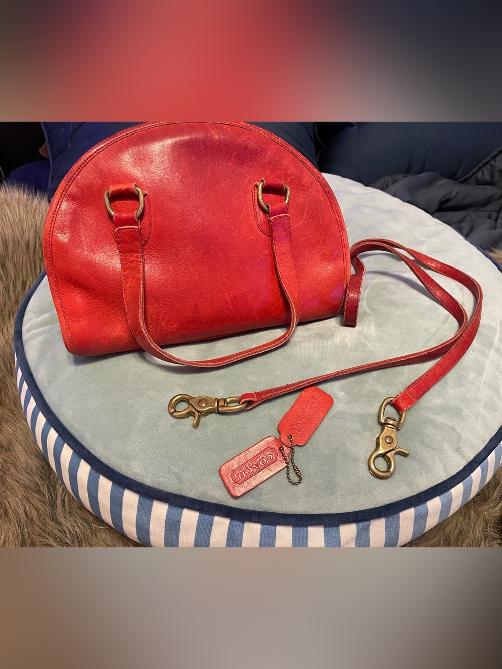 Coach leather Bag Red Orange